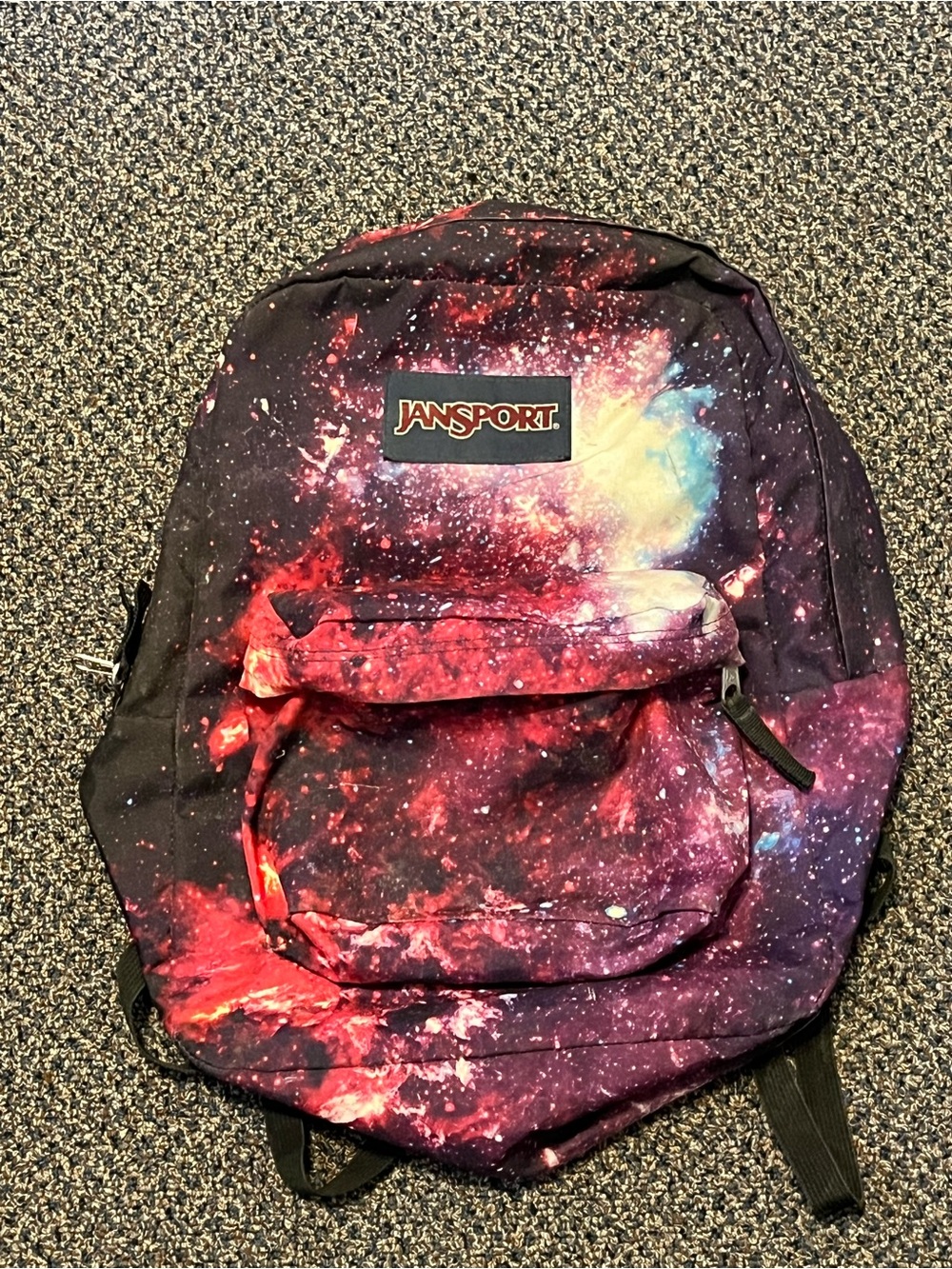 Jansport Galaxy Print Backpack - Red, Purple & Blue